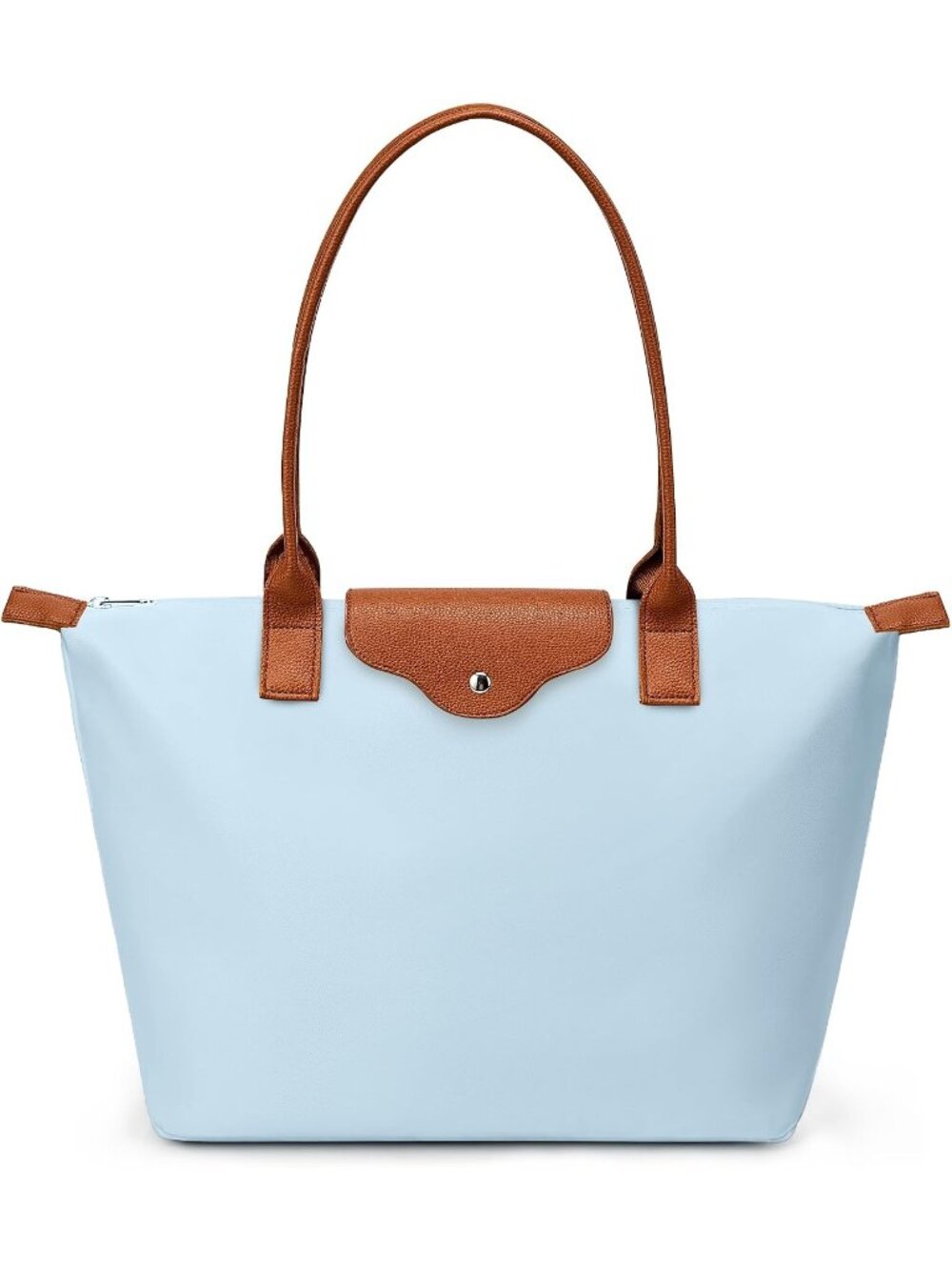 👜Women's Sky Blue Nylon Tote Bag Large Capacity Shoulder Handbag With Zipper